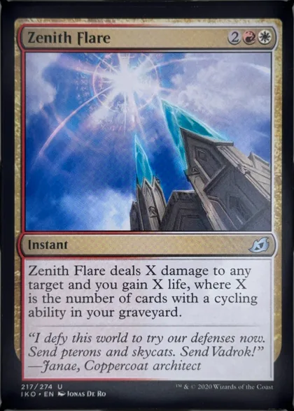 front of card