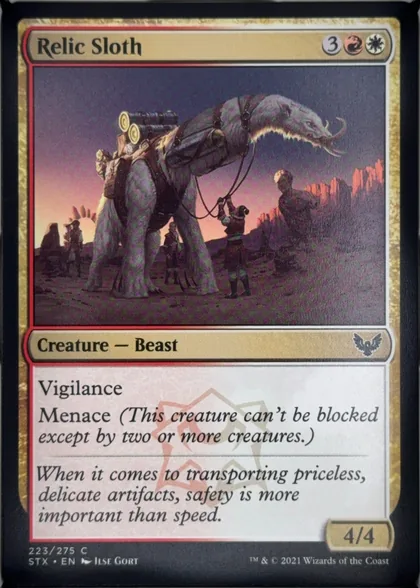 front of card