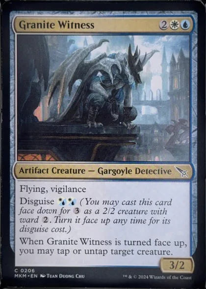 front of card
