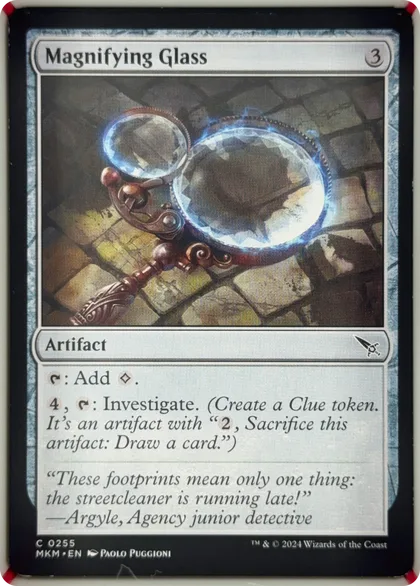 front of card