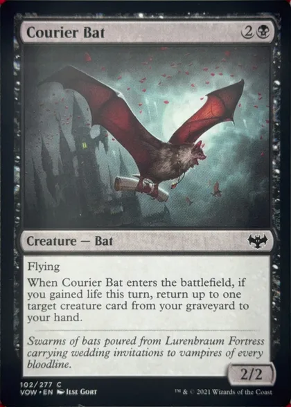 front of card