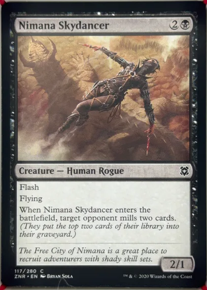 front of card