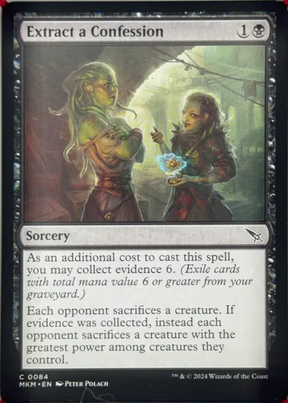 front of card
