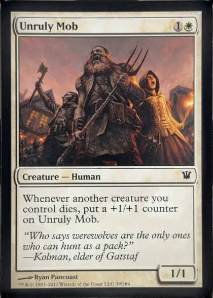 front of card