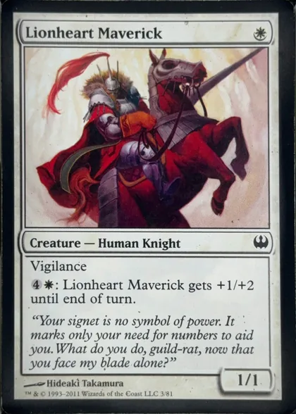 front of card