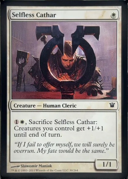 front of card