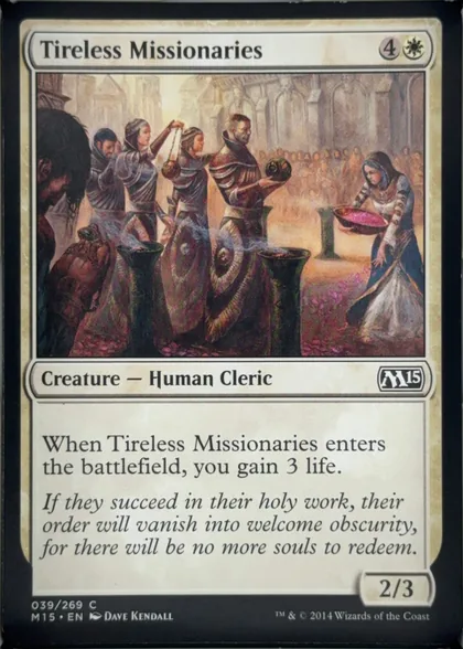 front of card