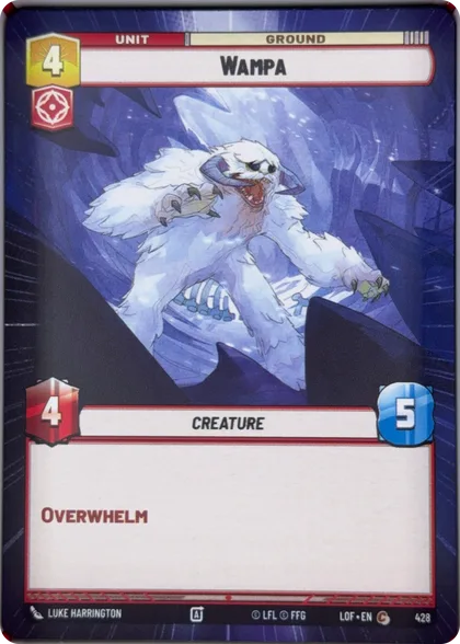 front of card
