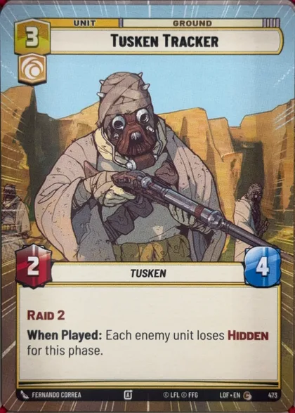 front of card