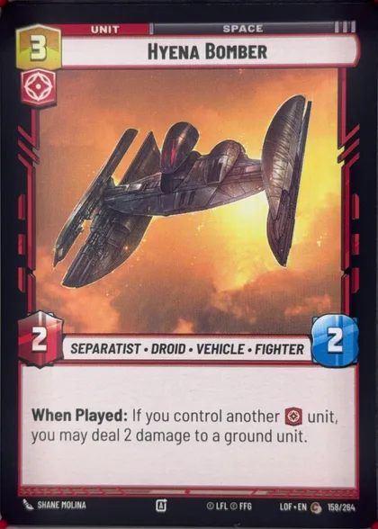 front of card