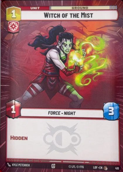 front of card