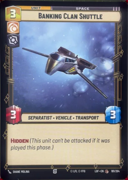 front of card