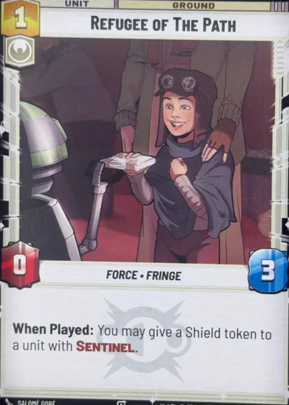 front of card