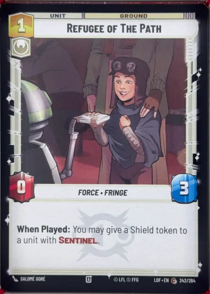 front of card