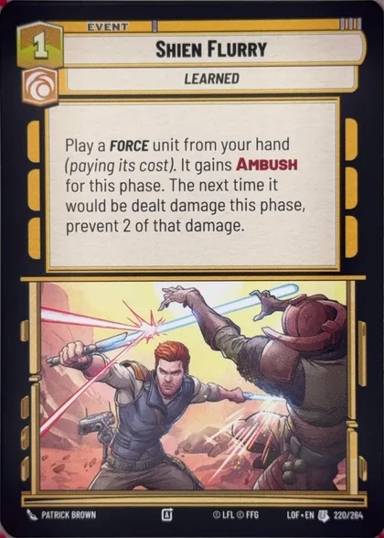 front of card