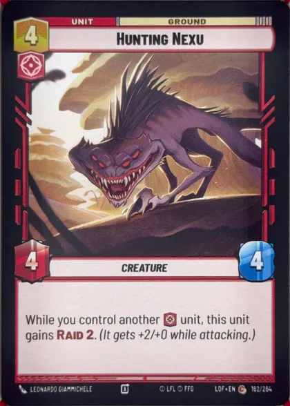 front of card