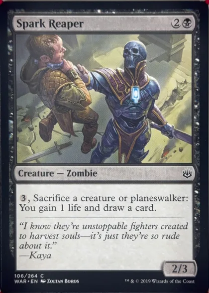 front of card