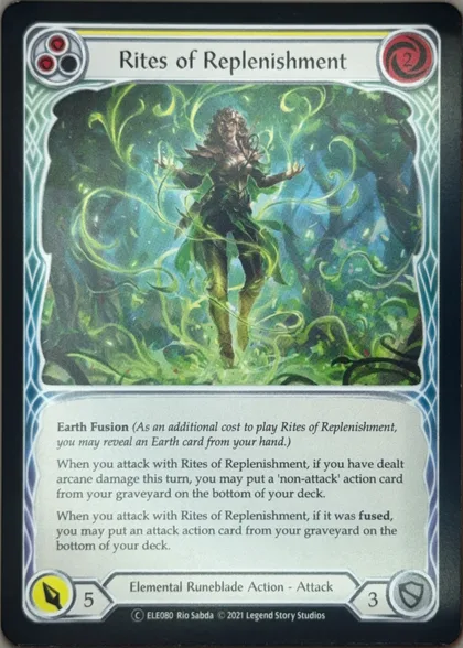 front of card