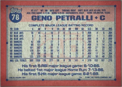 back of card
