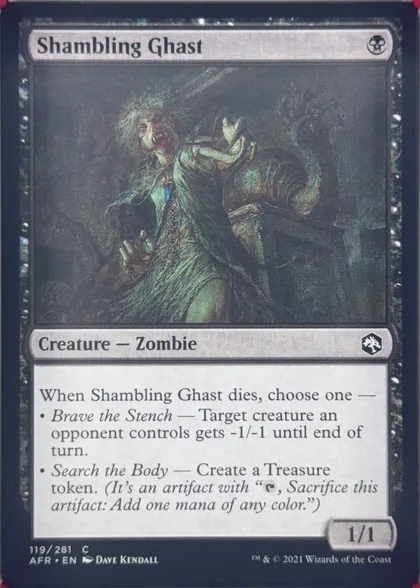 front of card