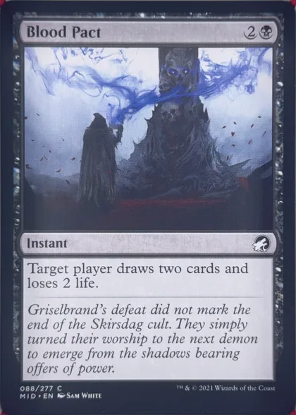 front of card