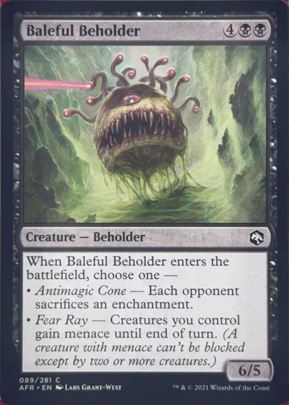 front of card