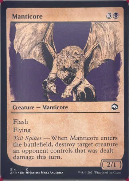 front of card