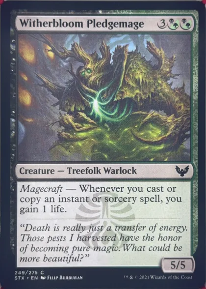 front of card