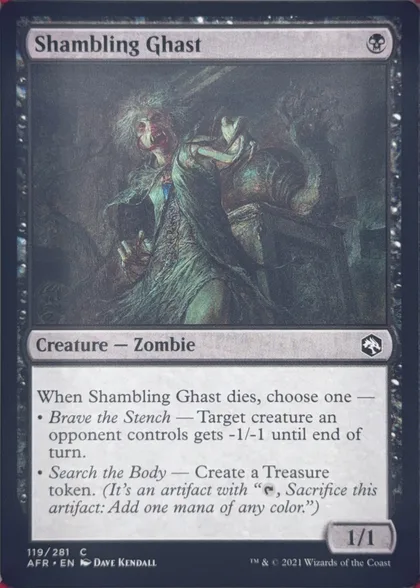 front of card