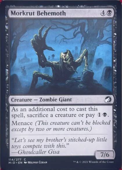 front of card