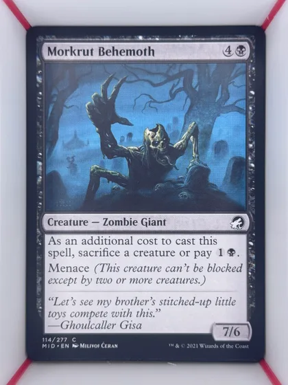 front of card