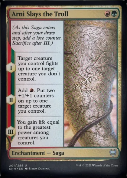 front of card