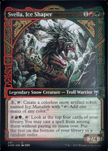 front of card