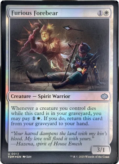front of card