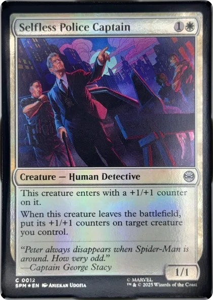 front of card