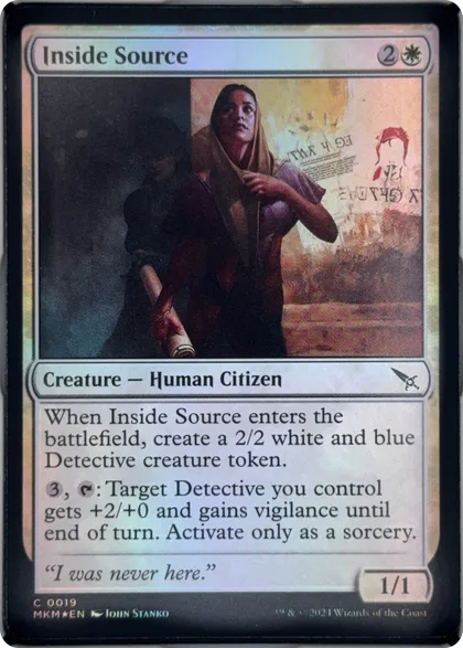 front of card