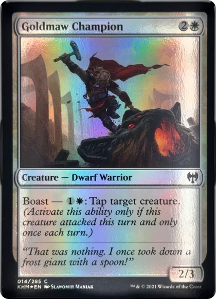 front of card