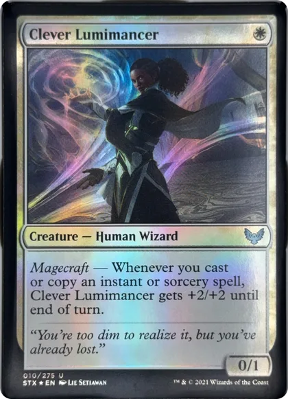 front of card