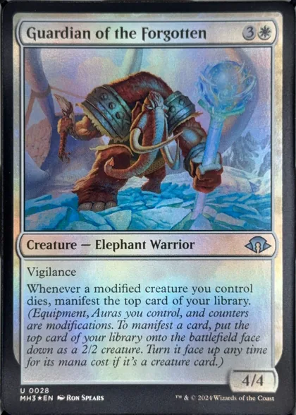 front of card