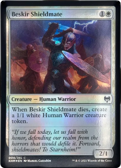 front of card