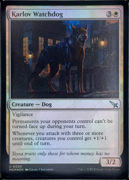 front of card