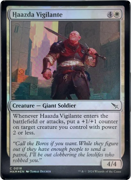 front of card