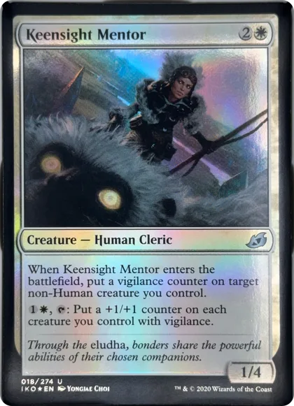 front of card