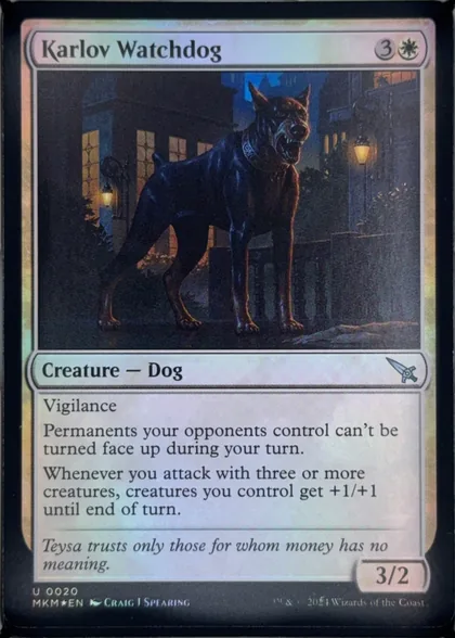 front of card