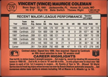 back of card