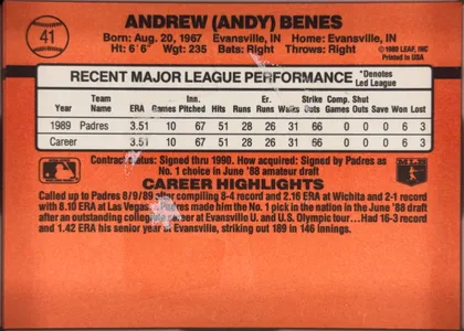 back of card