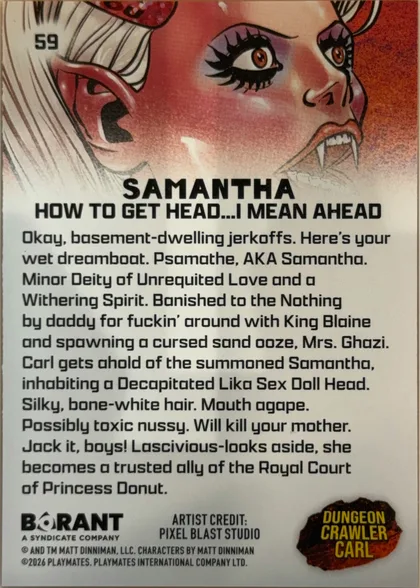 back of card