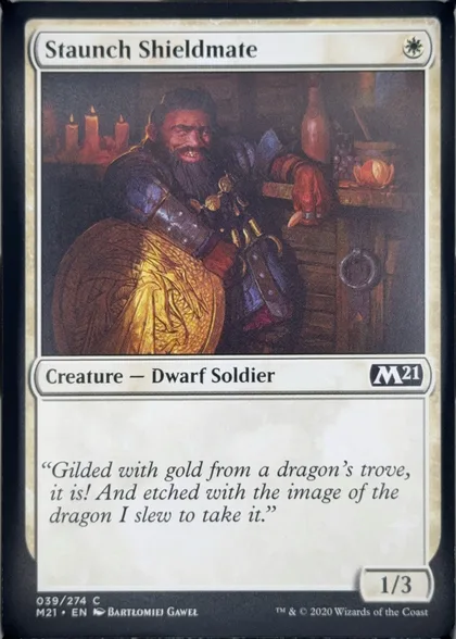 front of card