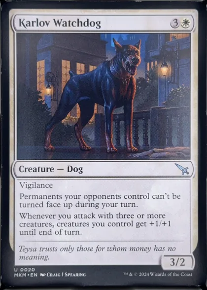 front of card