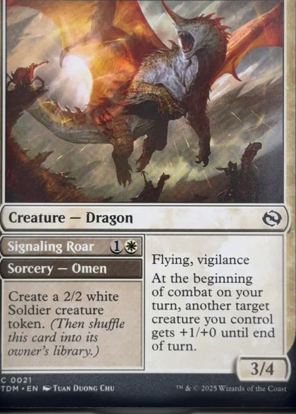 front of card